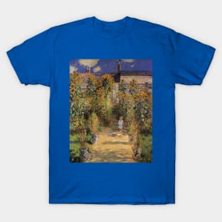 Artist's Garden at Vetheuil by Claude Monet T-Shirt